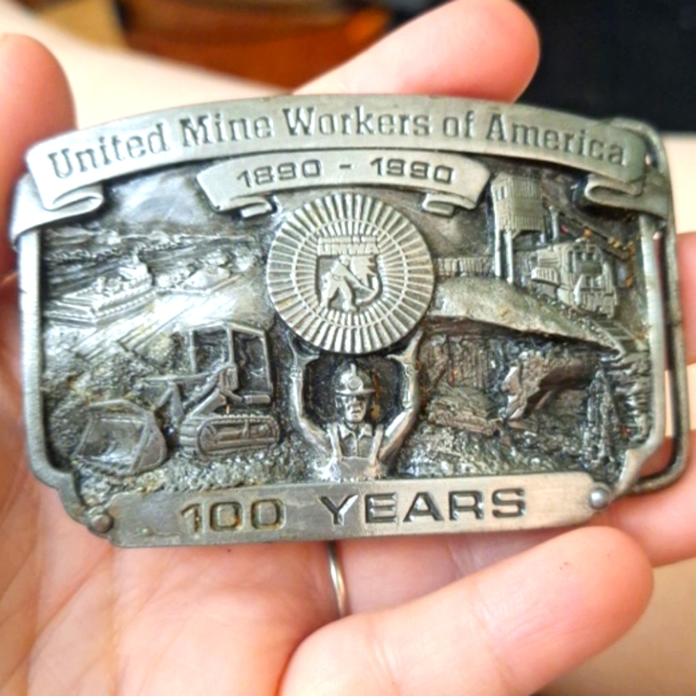 United States 1890-1990 United Mine Workers of America 100 Year Belt Buckle